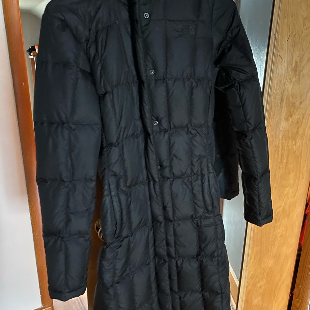 Long black northface coat